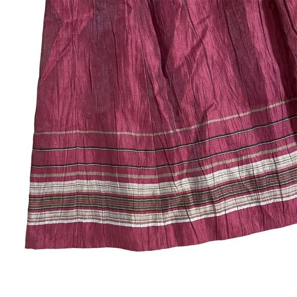 Ann Taylor Loft Dress Strapless Purple Shimmer Linen Blend Striped 12 Petite - Picture 3 of 4